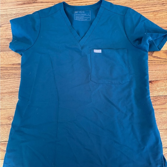 Figs Caribbean Blue Catarina one pocket top and Zamora high waisted scrub jogger - Picture 1 of 3